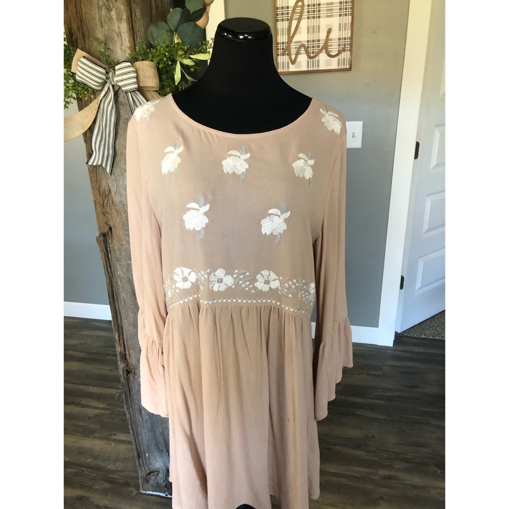 taupe boho dress